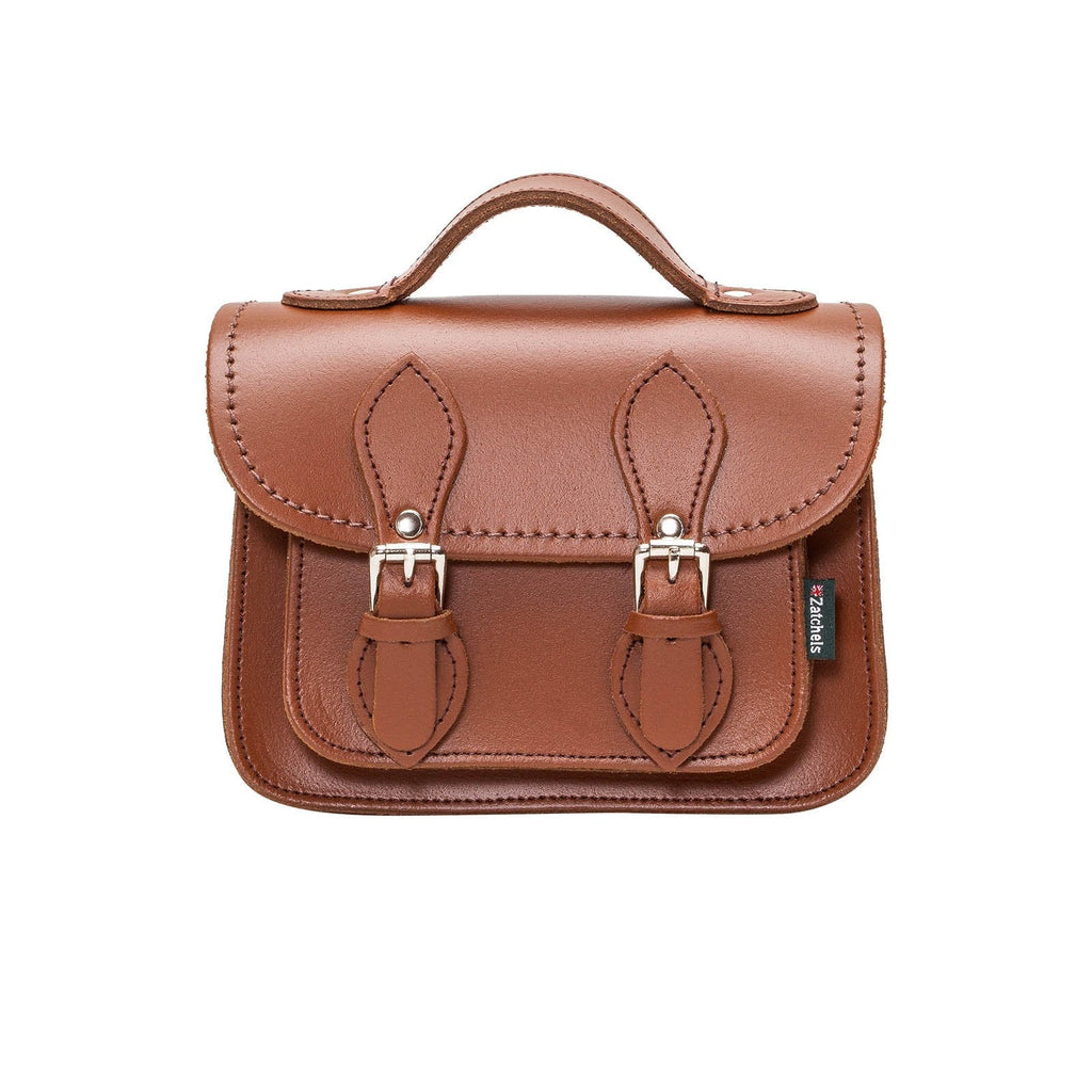 Handmade Leather Micro Satchel in Chestnut