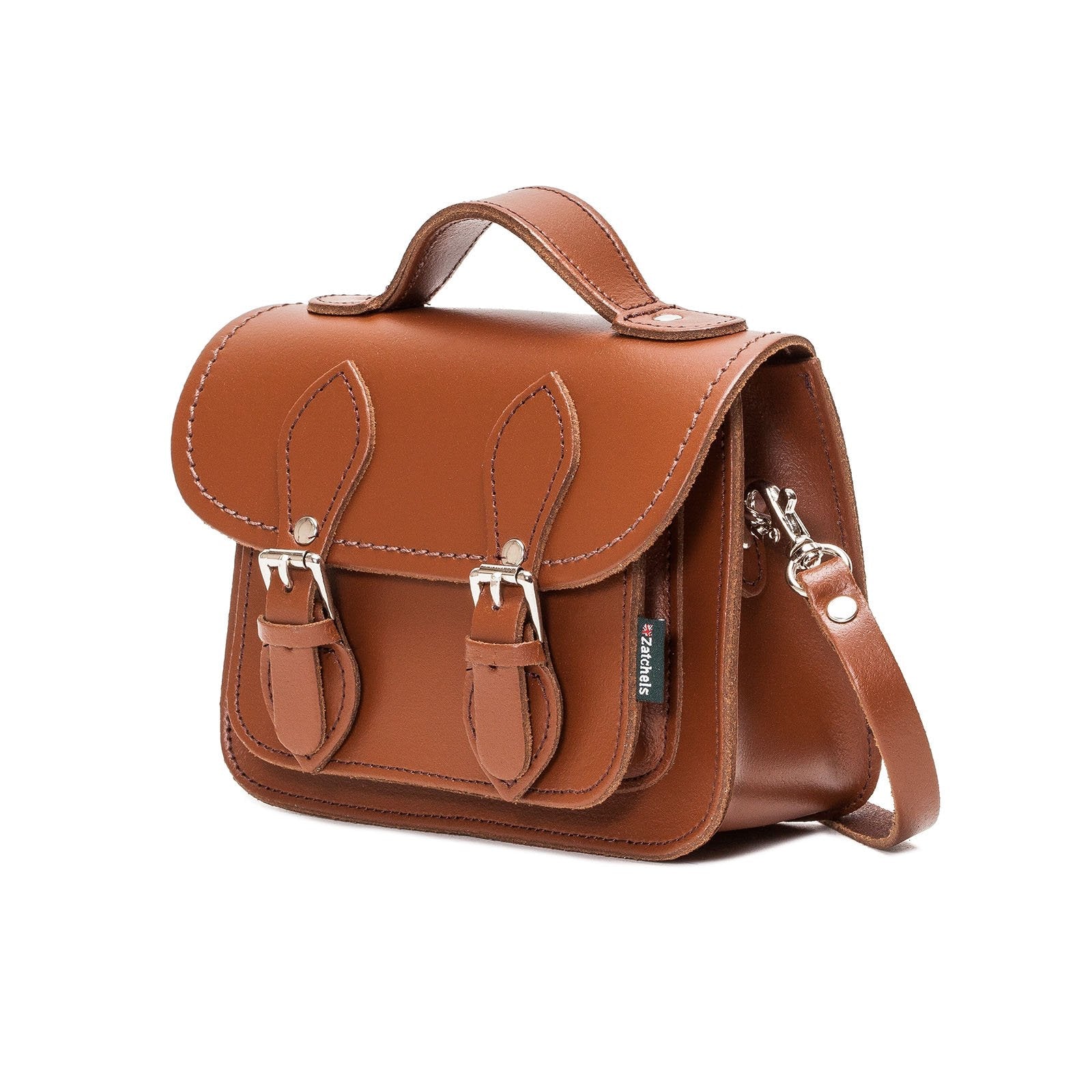 Handmade Leather Micro Satchel in Chestnut