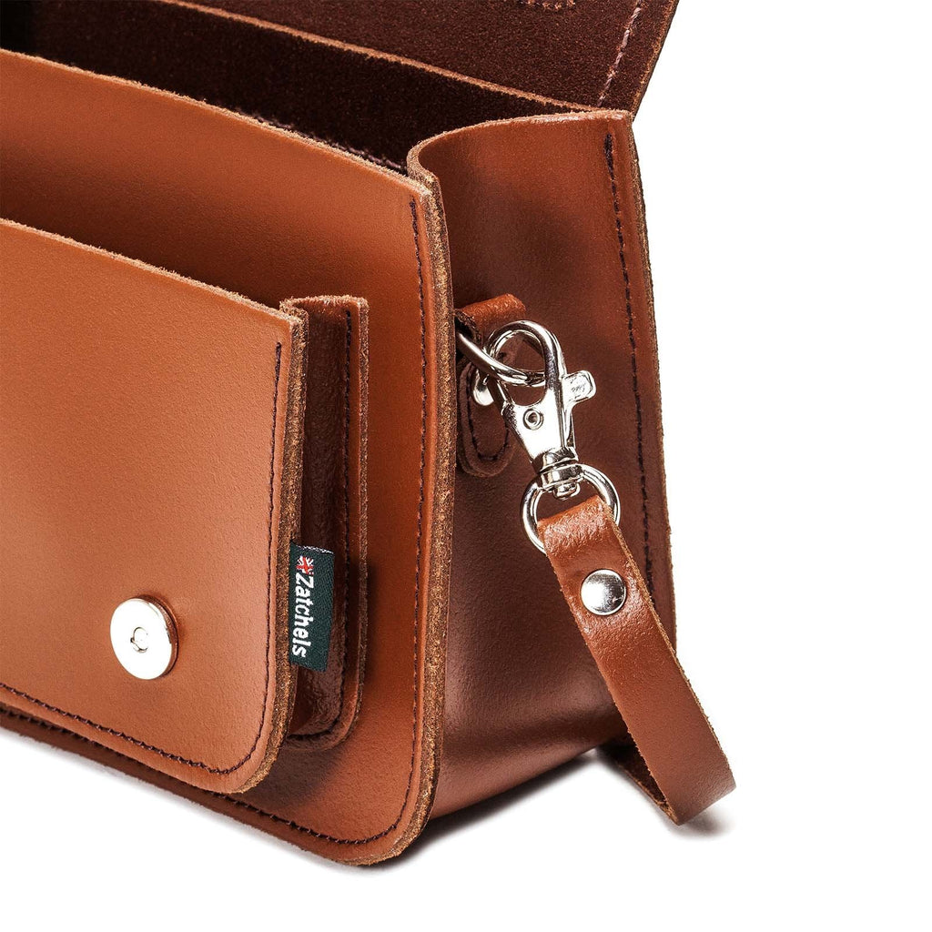 Handmade Leather Micro Satchel in Chestnut