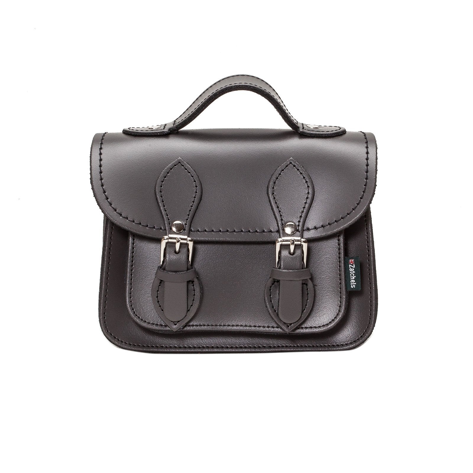 Handmade Leather Micro Satchel in Graphite