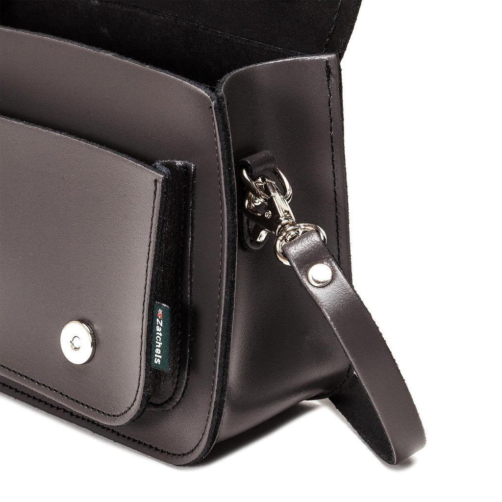 Handmade Leather Micro Satchel in Graphite