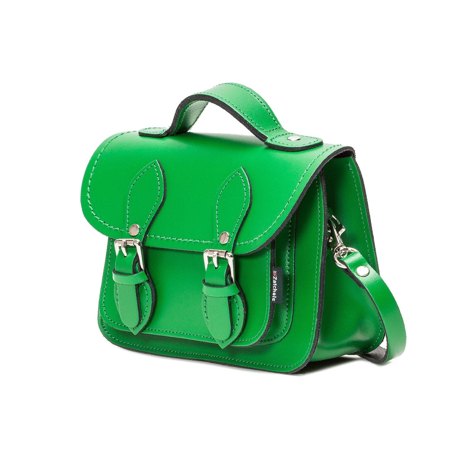 Handmade Leather Micro Satchel in Green
