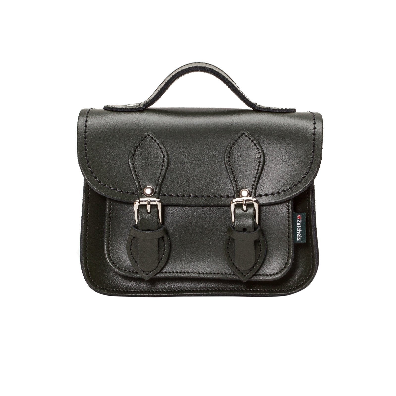 Handmade Leather Micro Satchel in Ivy Green