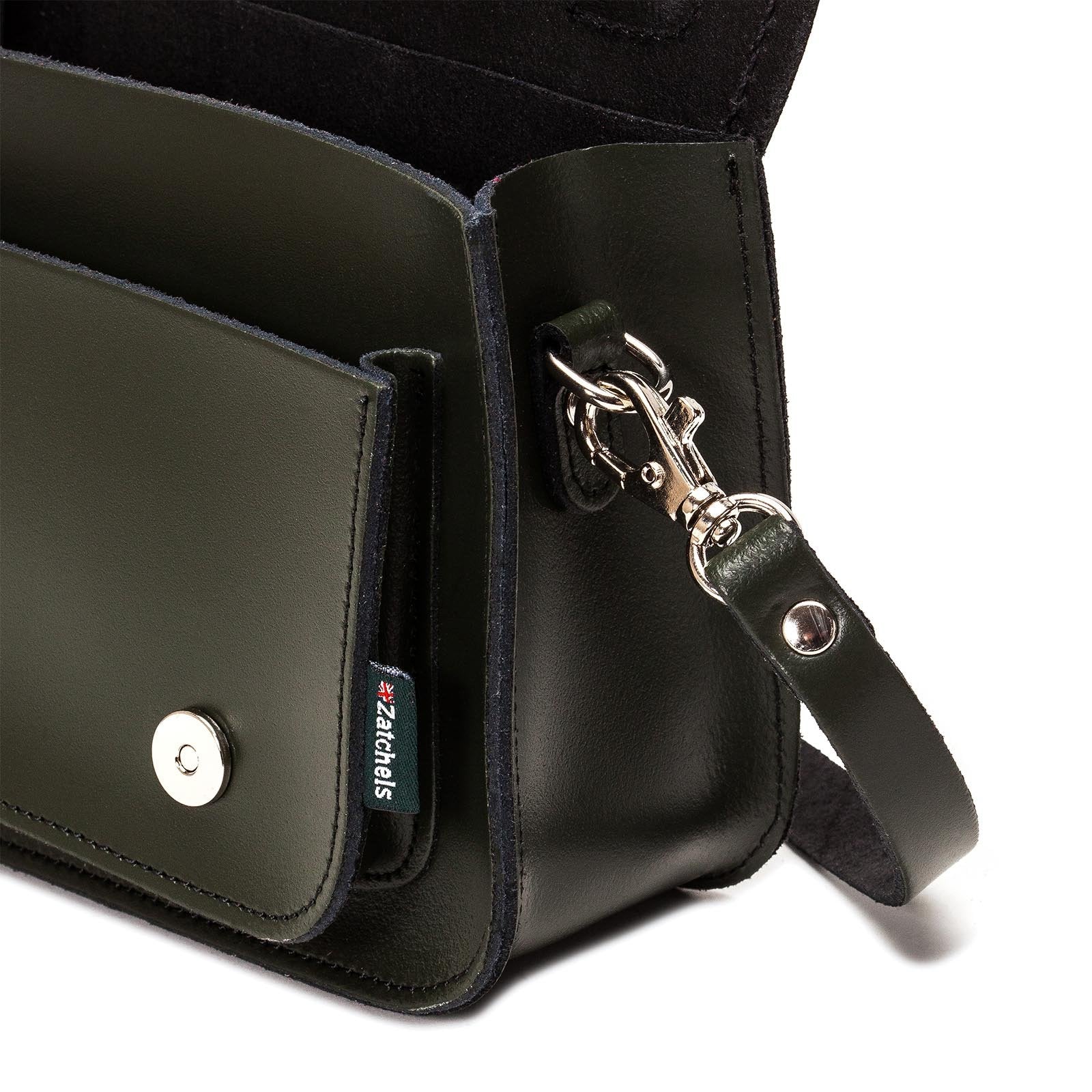 Handmade Leather Micro Satchel in Ivy Green