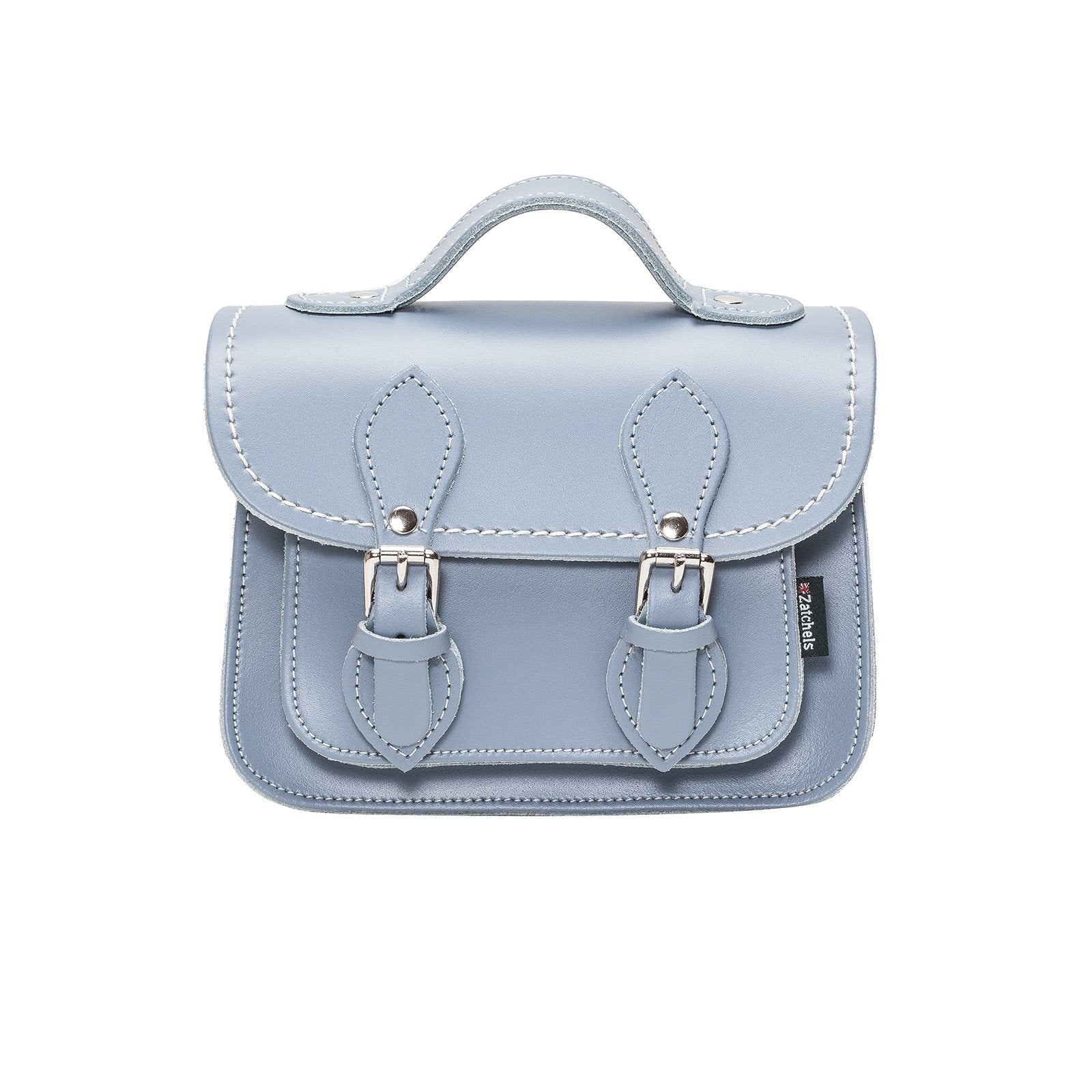 Handmade Leather Micro Satchel in Lilac Grey