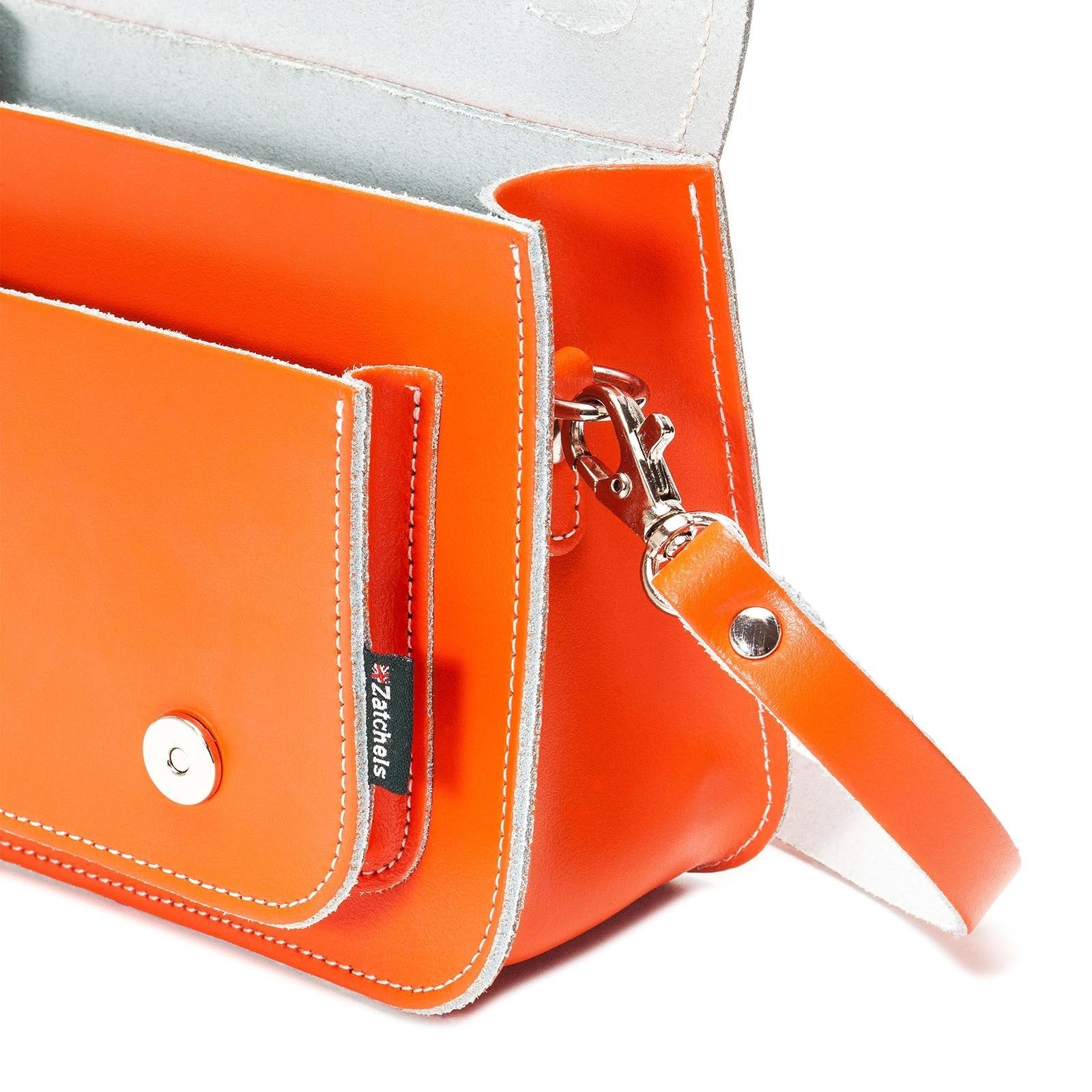 Handmade Leather Micro Satchel in Orange