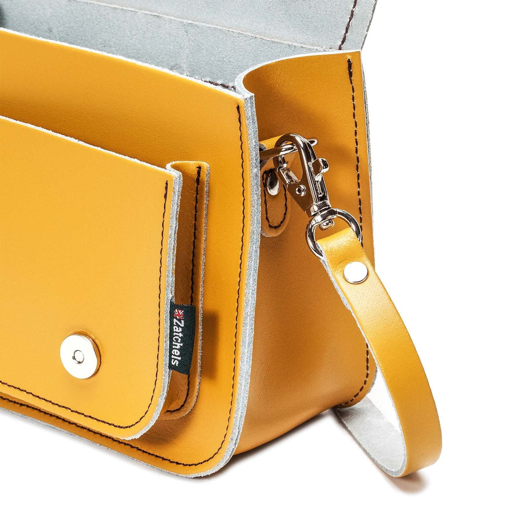 Handmade Leather Micro Satchel in Yellow Ochre