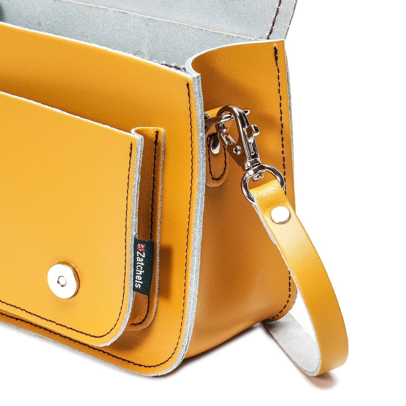 Handmade Leather Micro Satchel in Yellow Ochre