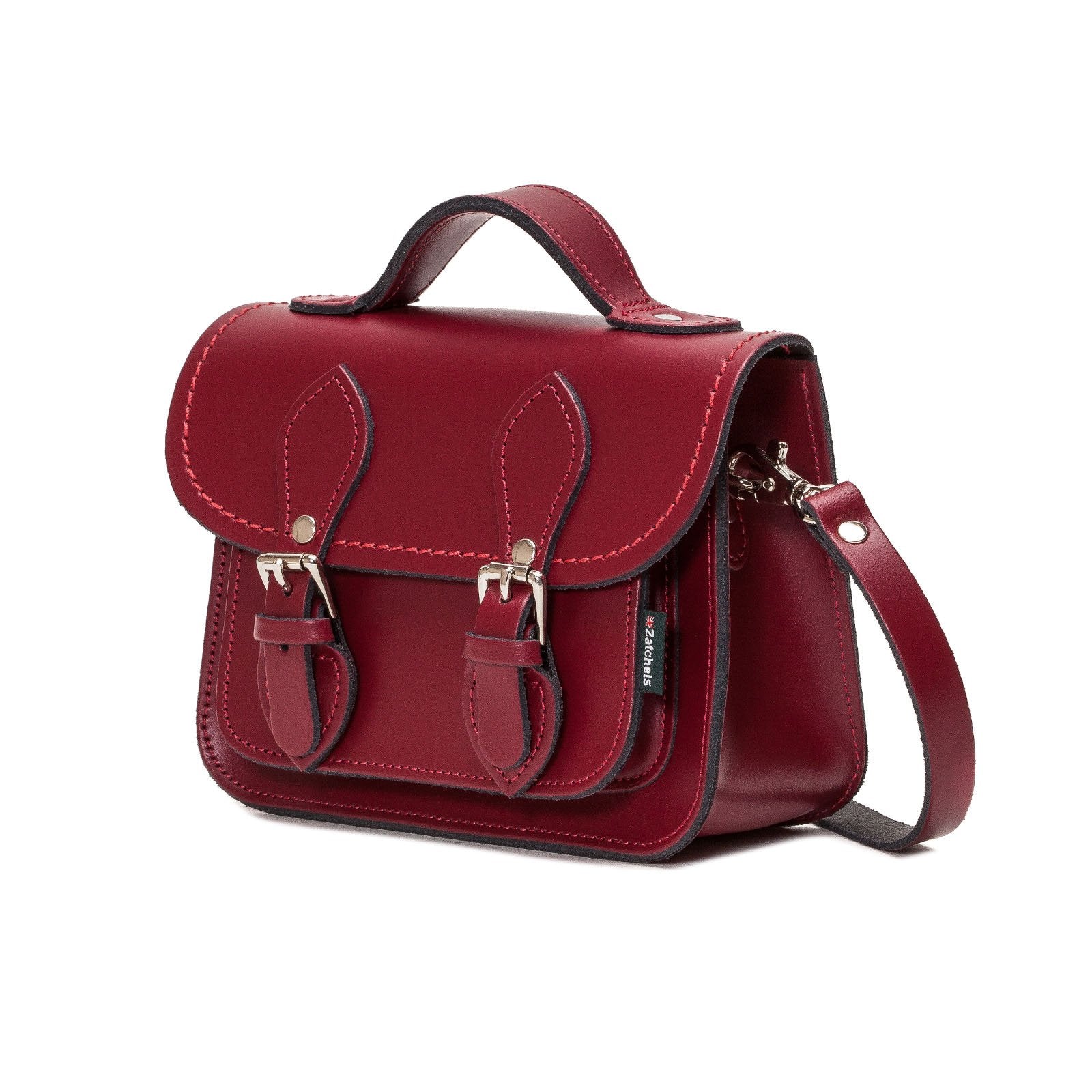 Handmade Leather Micro Satchel in Oxblood