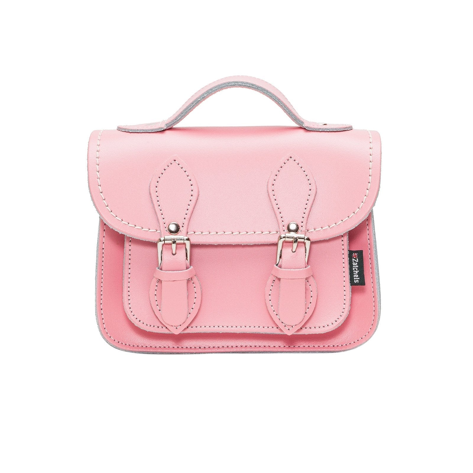 Handmade Leather Micro Satchel in Pastel Pink