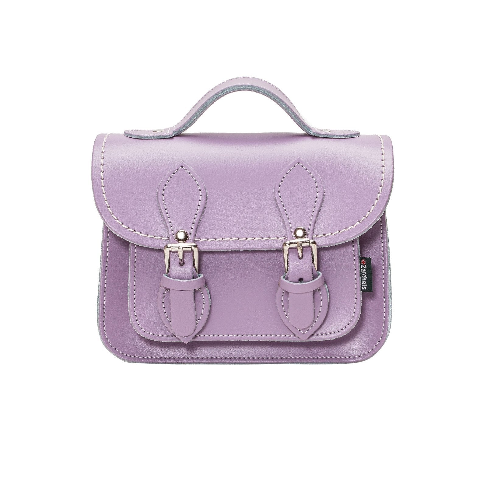 Handmade Leather Micro Satchel in Pastel Violet