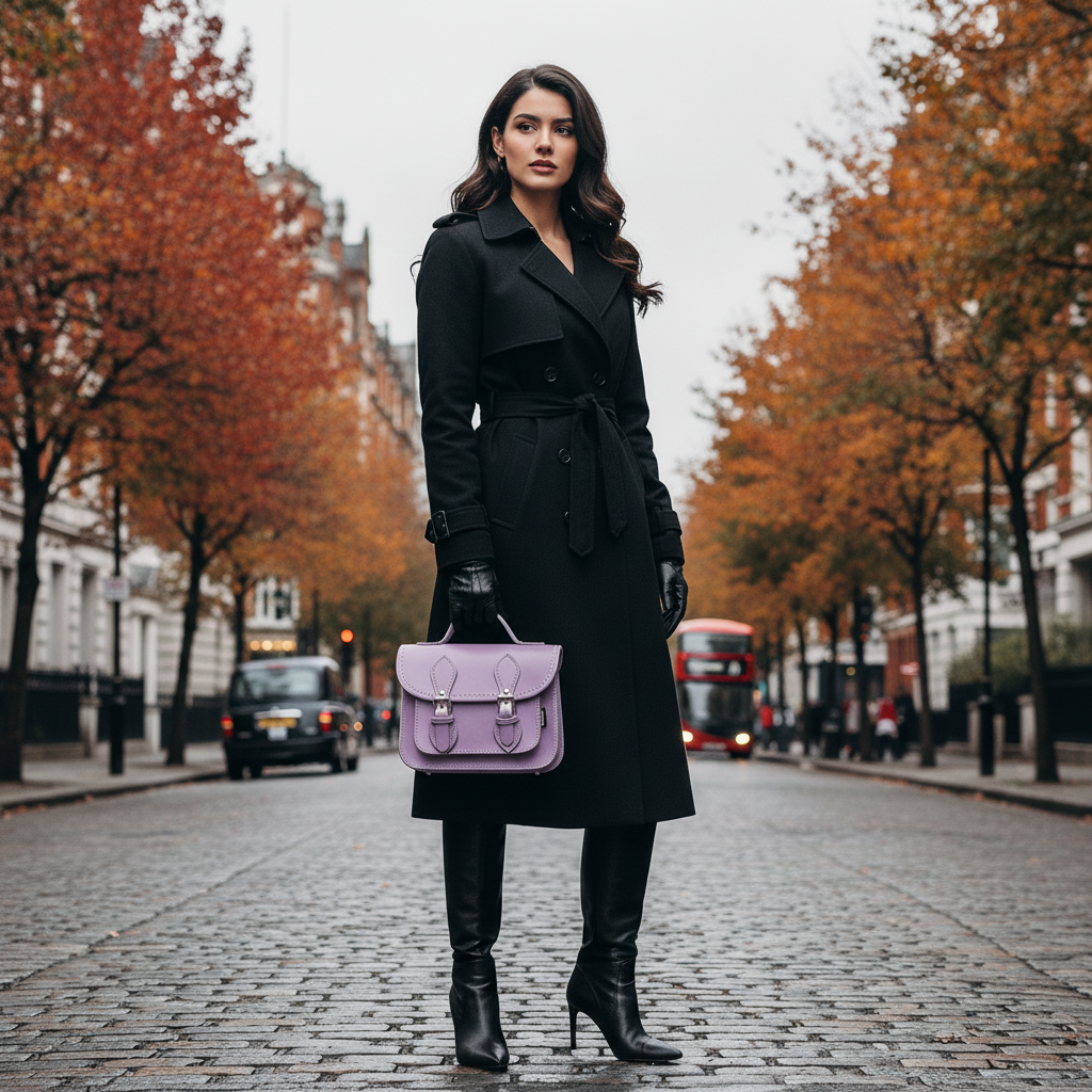 Handmade Leather Micro Satchel in Pastel Violet