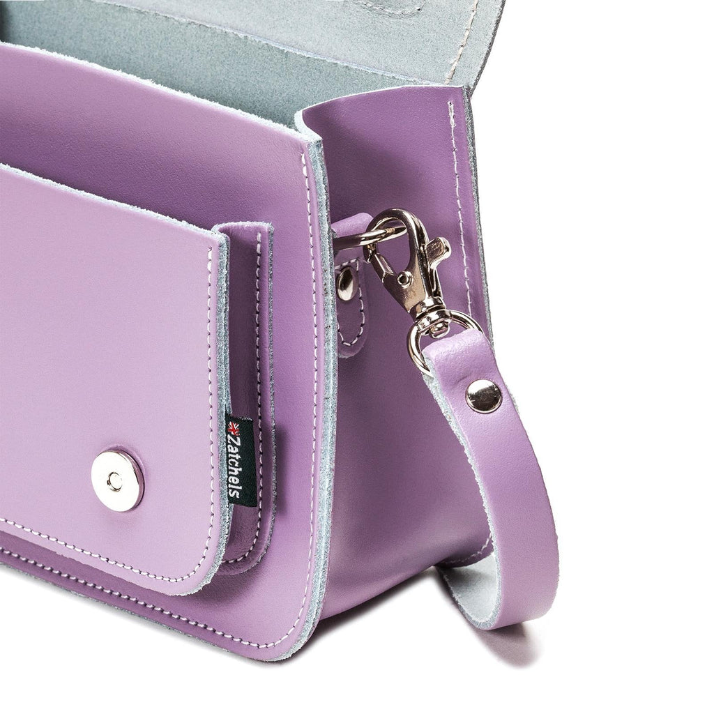 Handmade Leather Micro Satchel in Pastel Violet