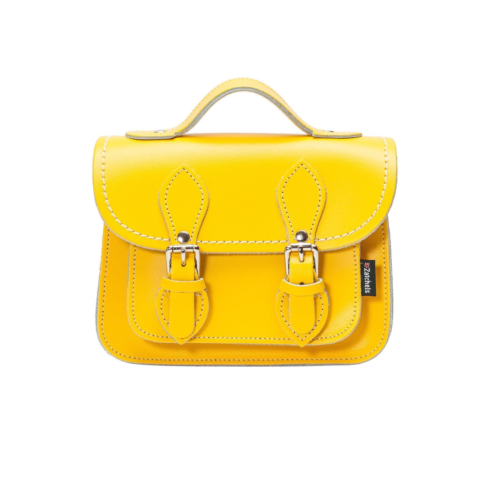 Handmade Leather Micro Satchel in Pastel Daffodil Yellow