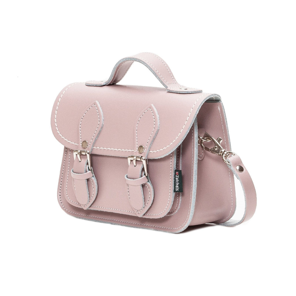 Handmade Leather Micro Satchel Rose Quartz