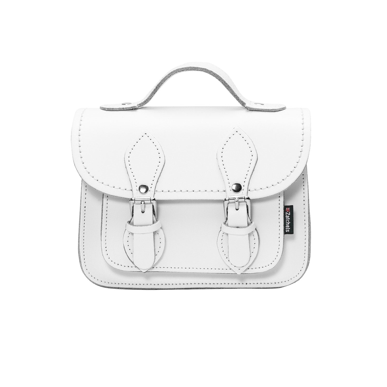 Handmade Leather Micro Satchel in White