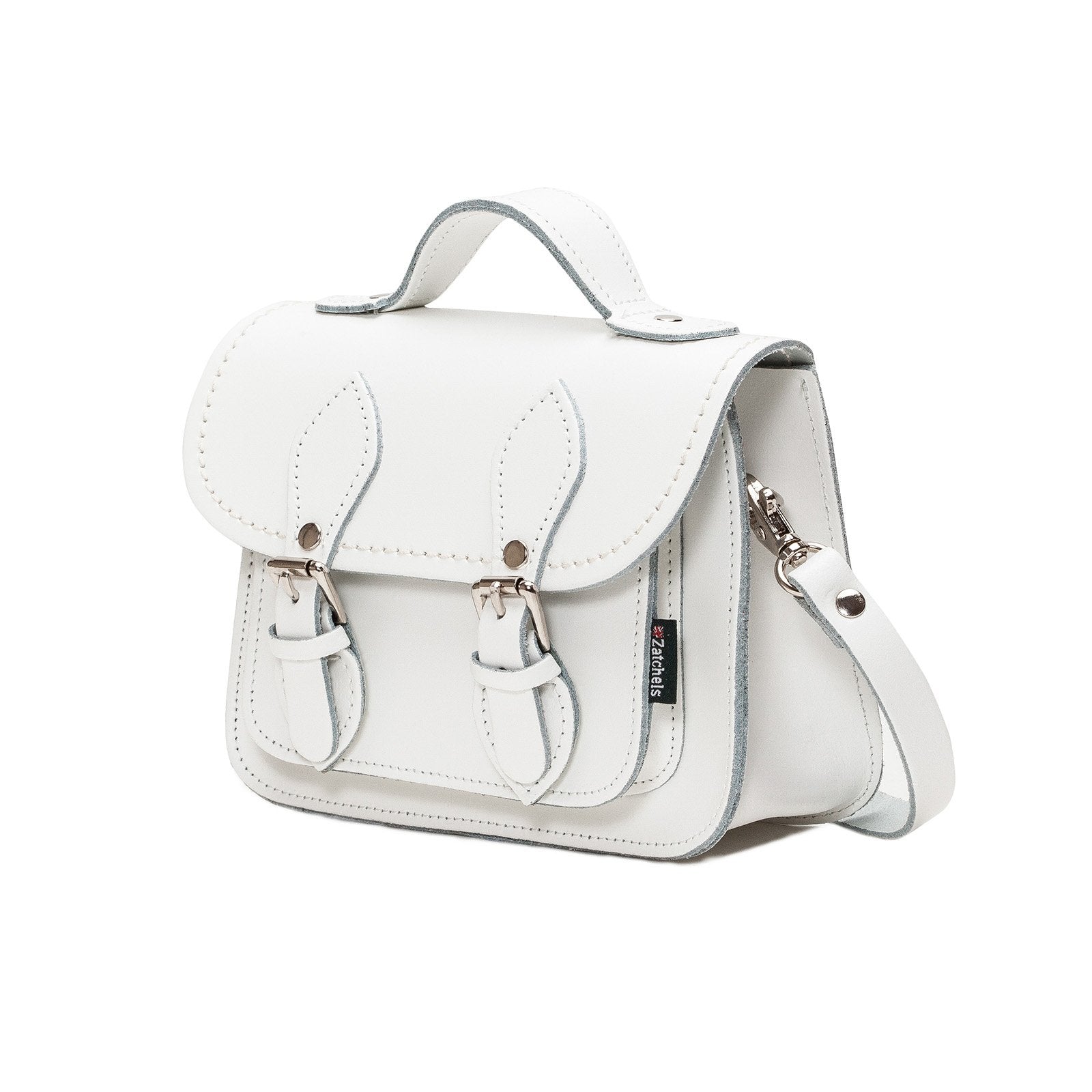 Handmade Leather Micro Satchel in White