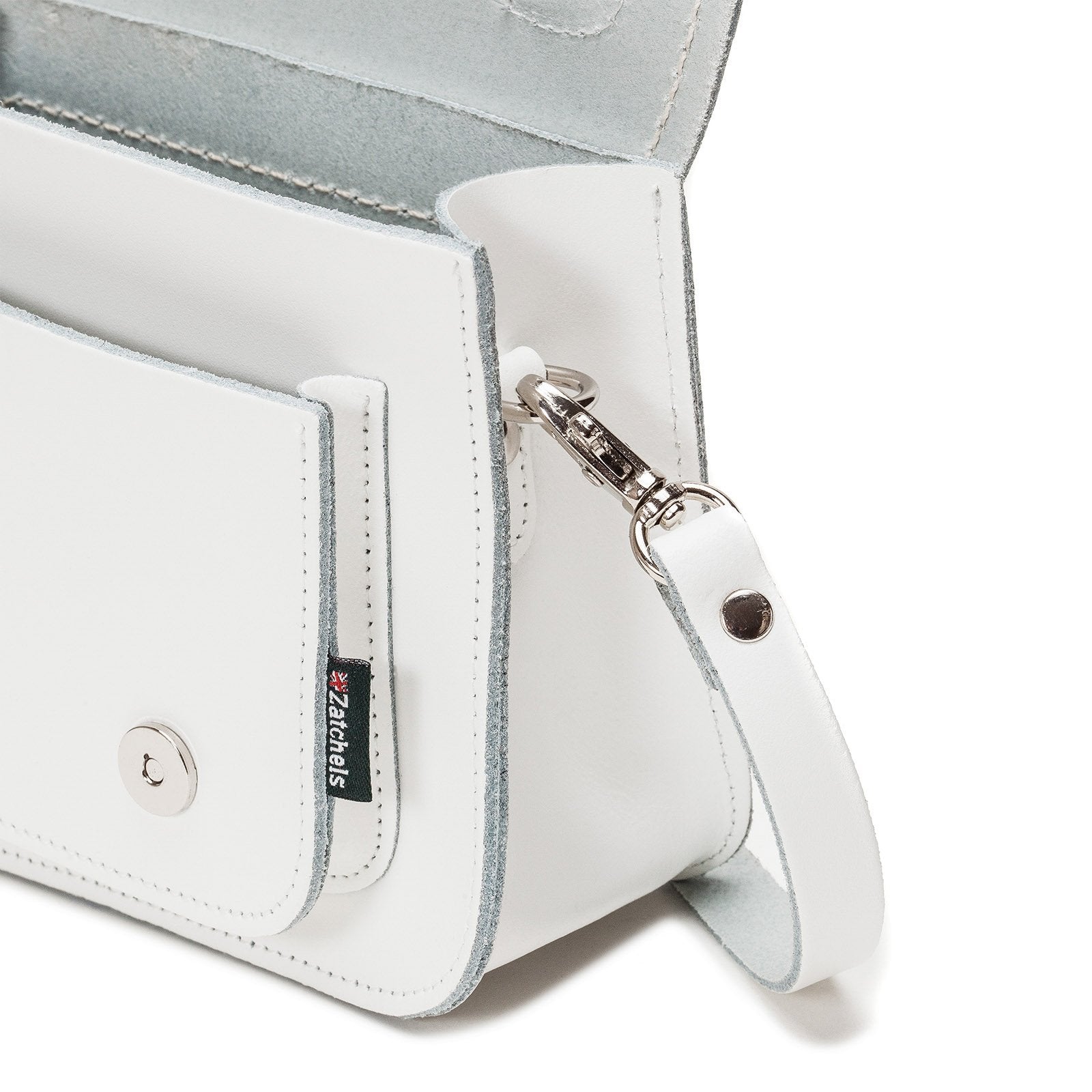 Handmade Leather Micro Satchel in White