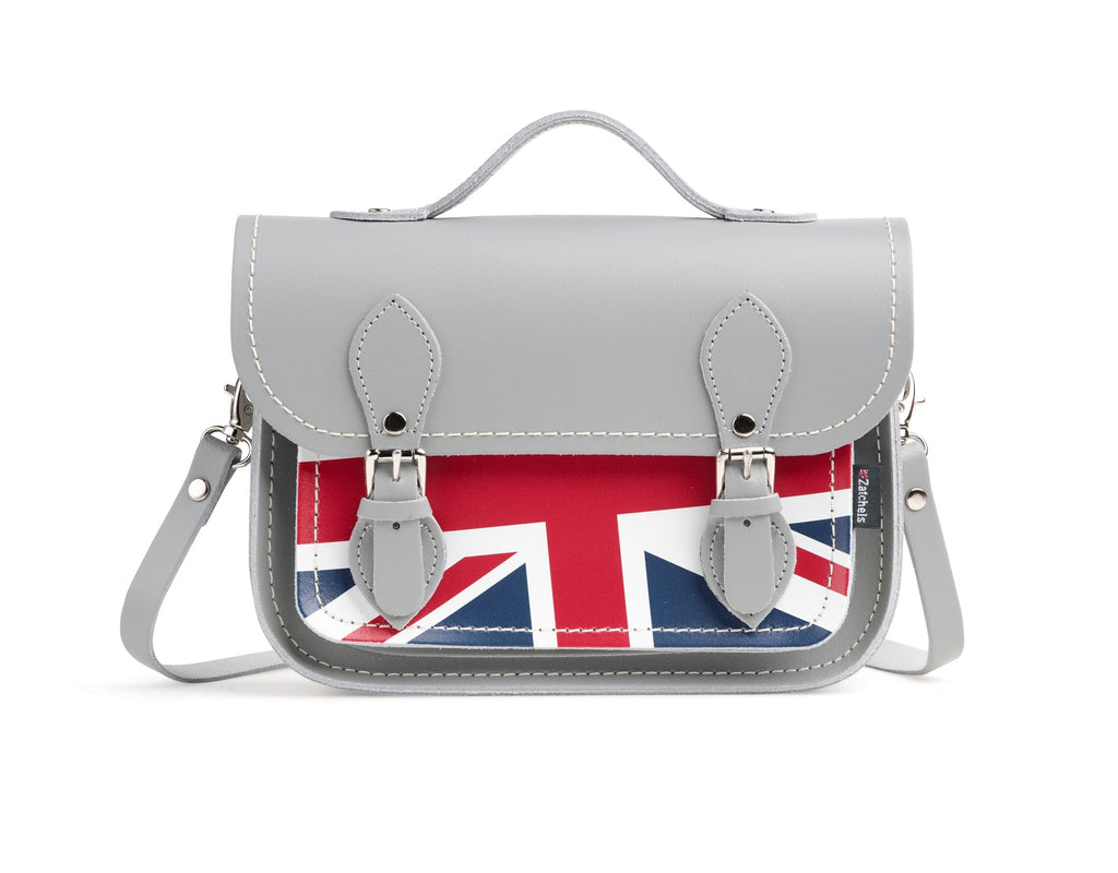 Union Jack Midi Satchel in Ghost Grey