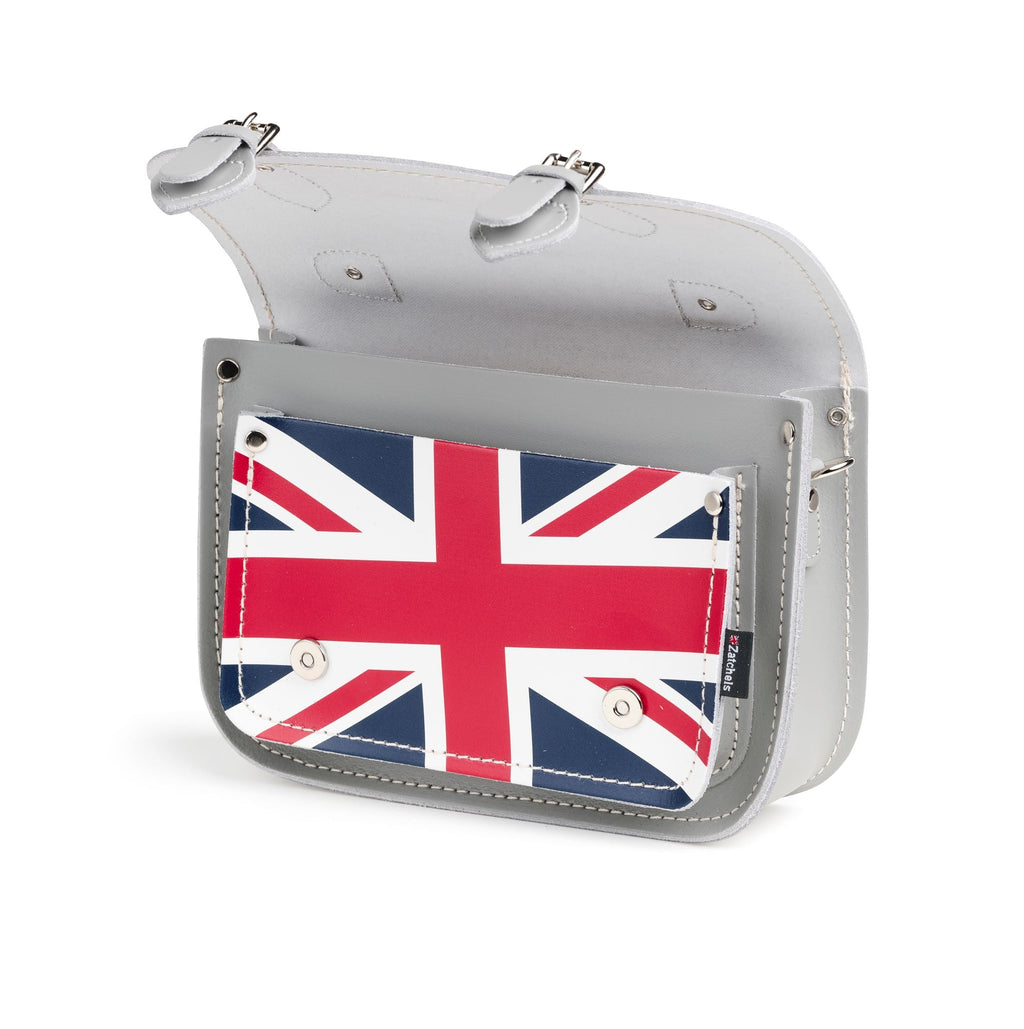 Union Jack Midi Satchel in Ghost Grey