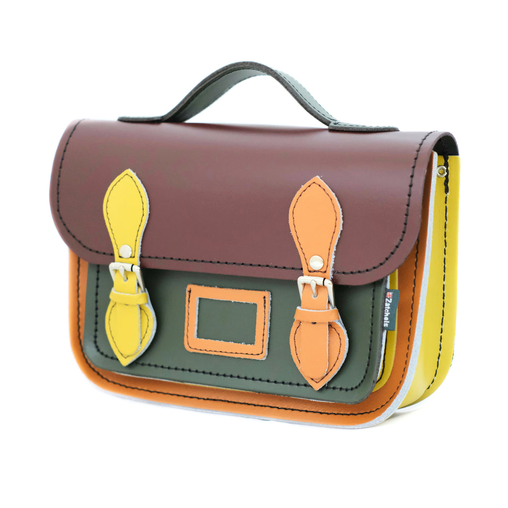 Leather Midi Satchel Autumnal Kaleidoscope - Pre-order Jan 2026 Delivery