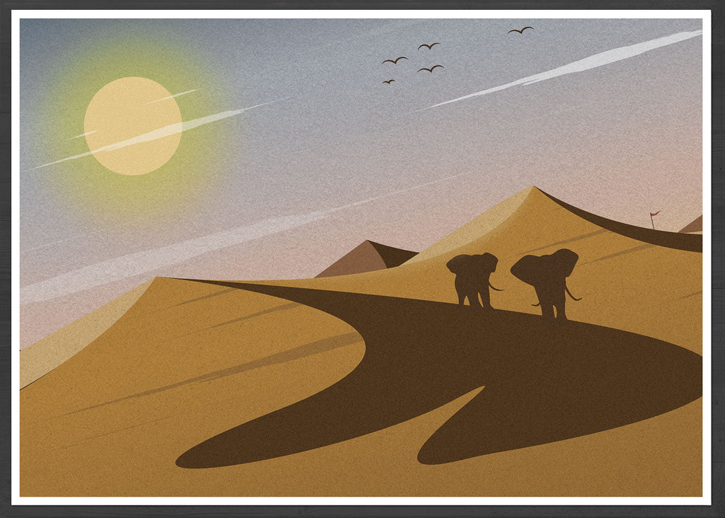 Migration Elephant Art Print