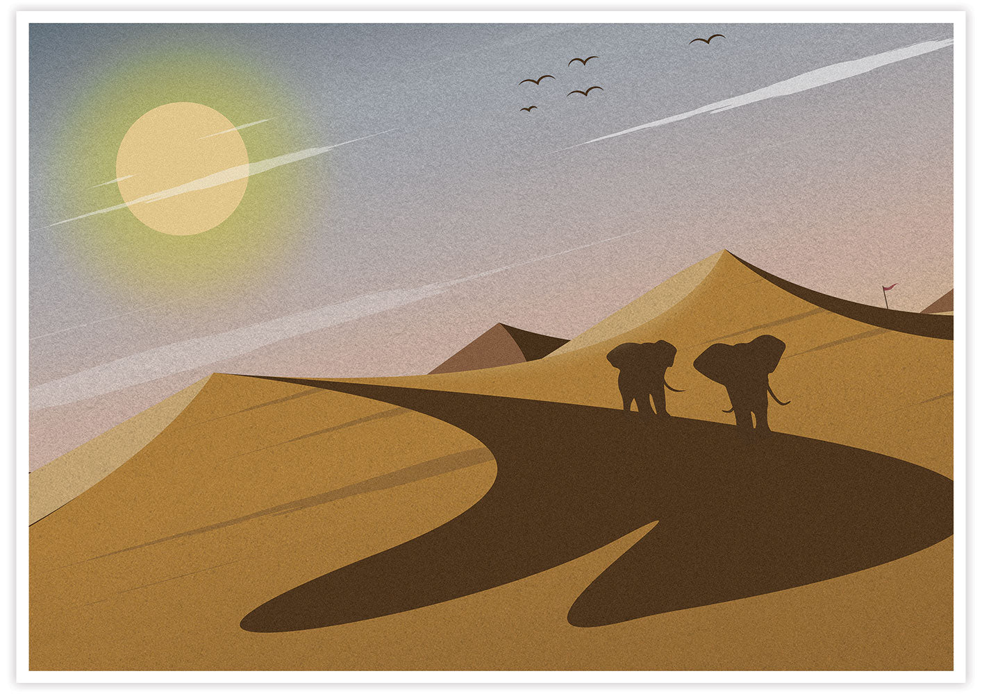 Migration Elephant Art Print