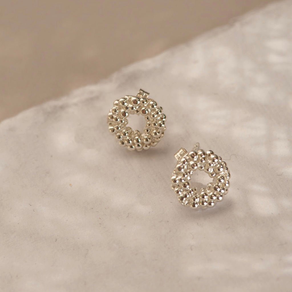 Mini Barnacle Hoops in Recycled Silver