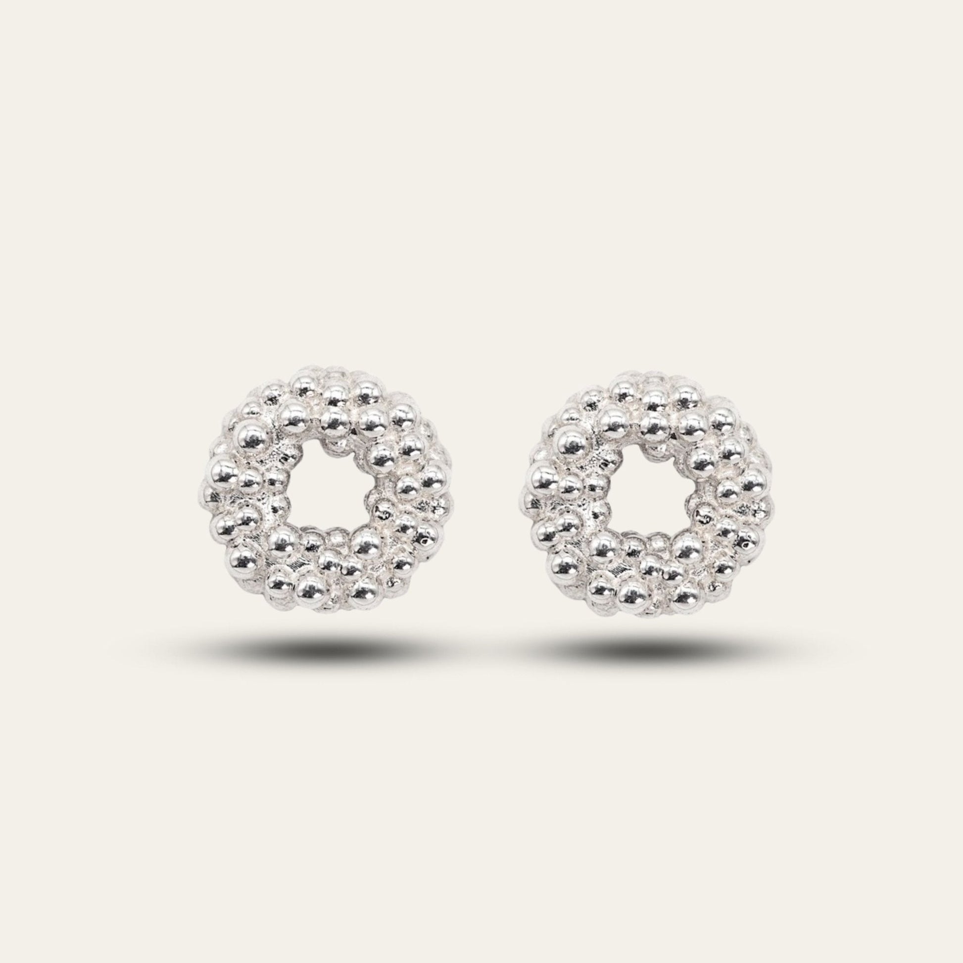 Mini Barnacle Hoops in Recycled Silver