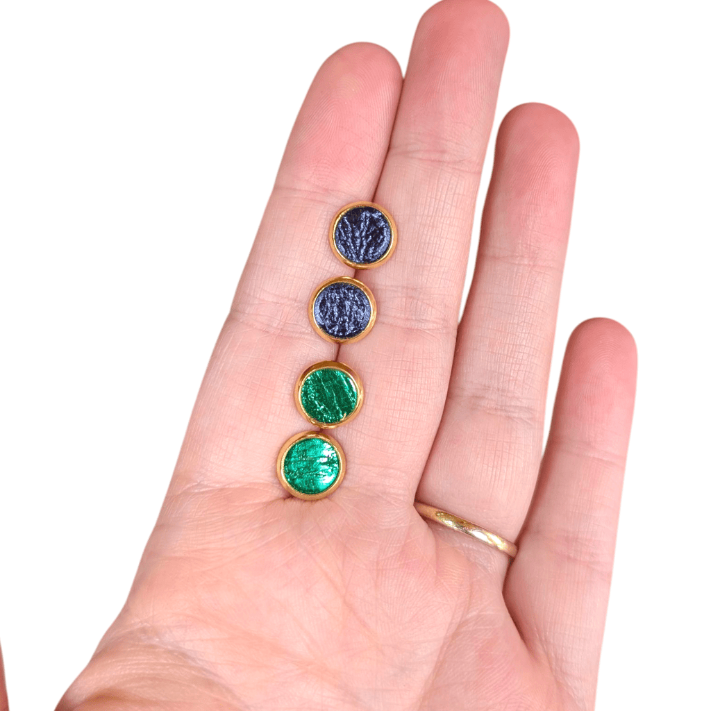 Mini Cork Stud Earrings in Gold and Silver