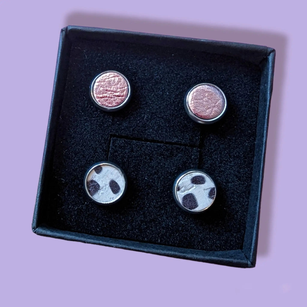 Mini Cork Stud Earrings in Gold and Silver