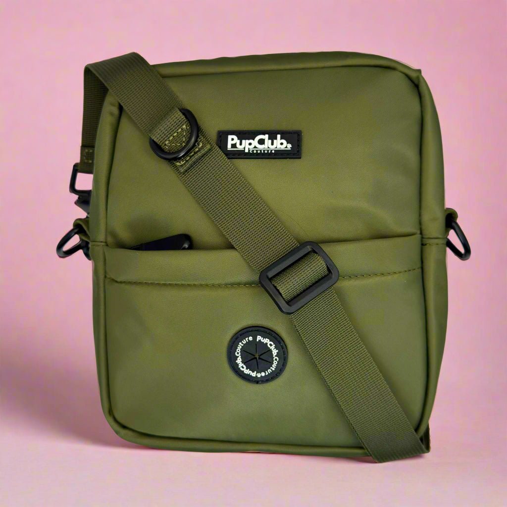 Mini Dog Walking Bag in Khaki Green