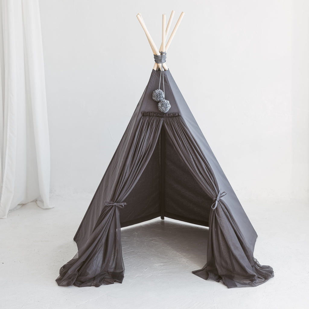 Fairy Kids Play Tent with Tulle in Cognac