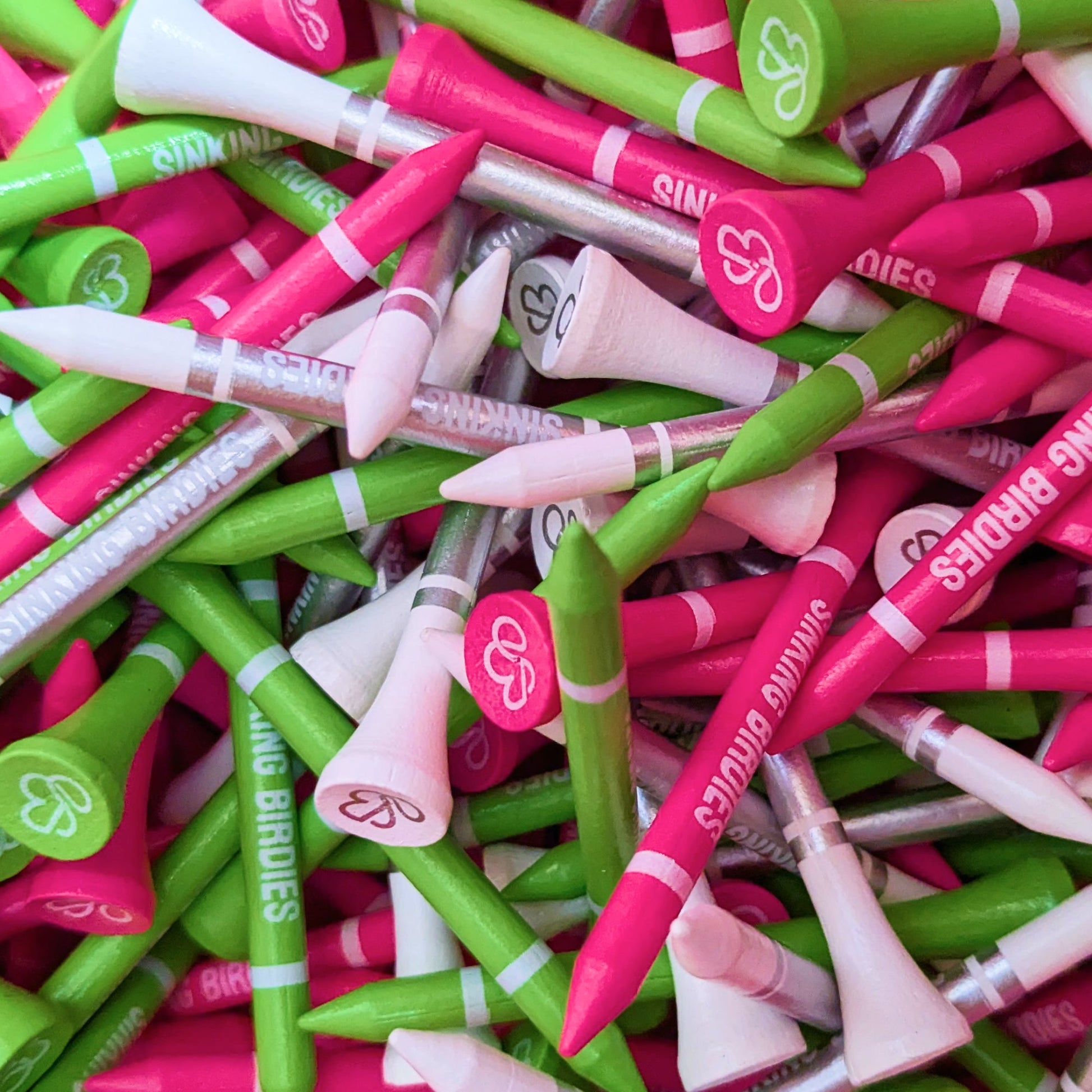 45 Bamboo Golf Tees in Vibrant Mix