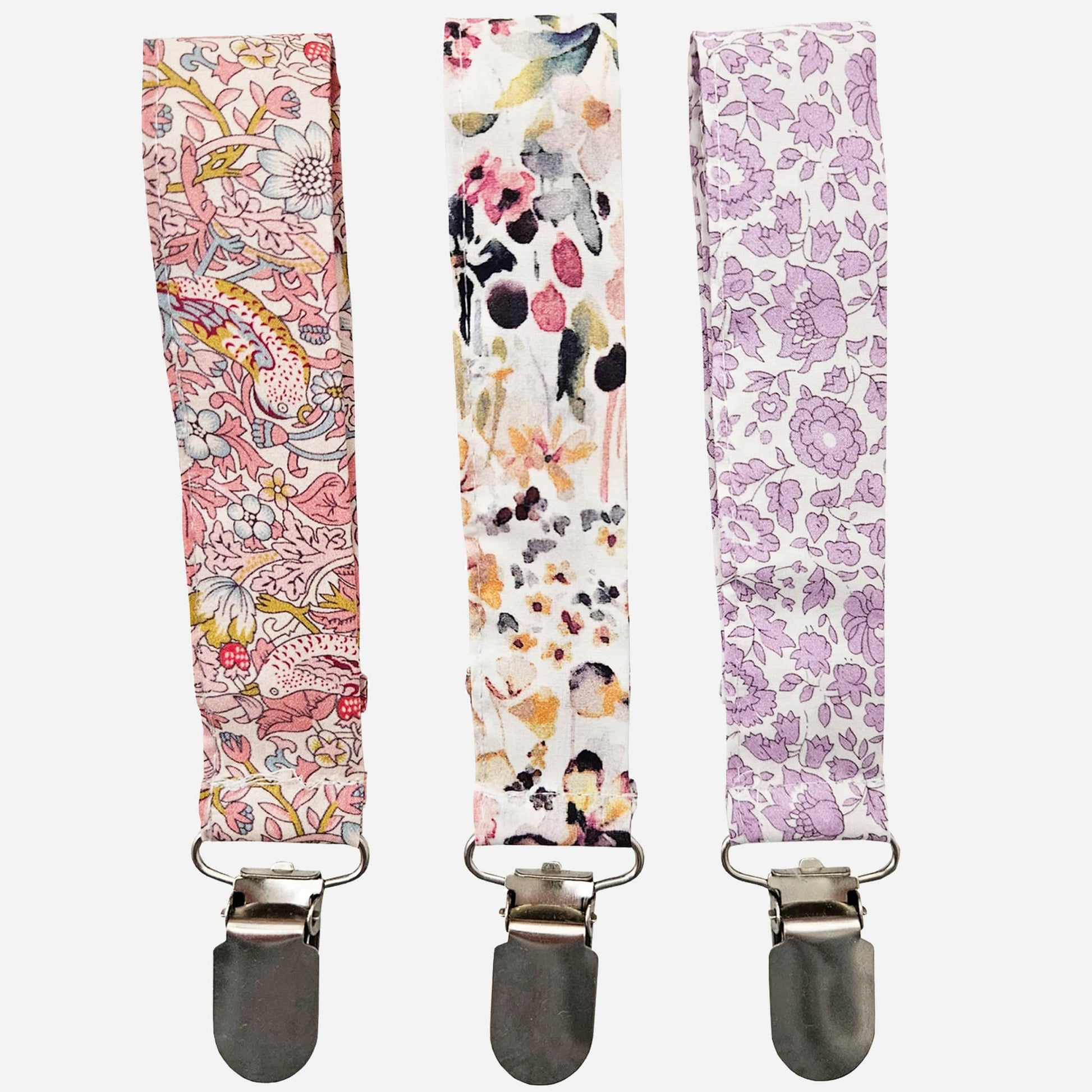 Mixed Pattern Pacifier Clips Set of 3
