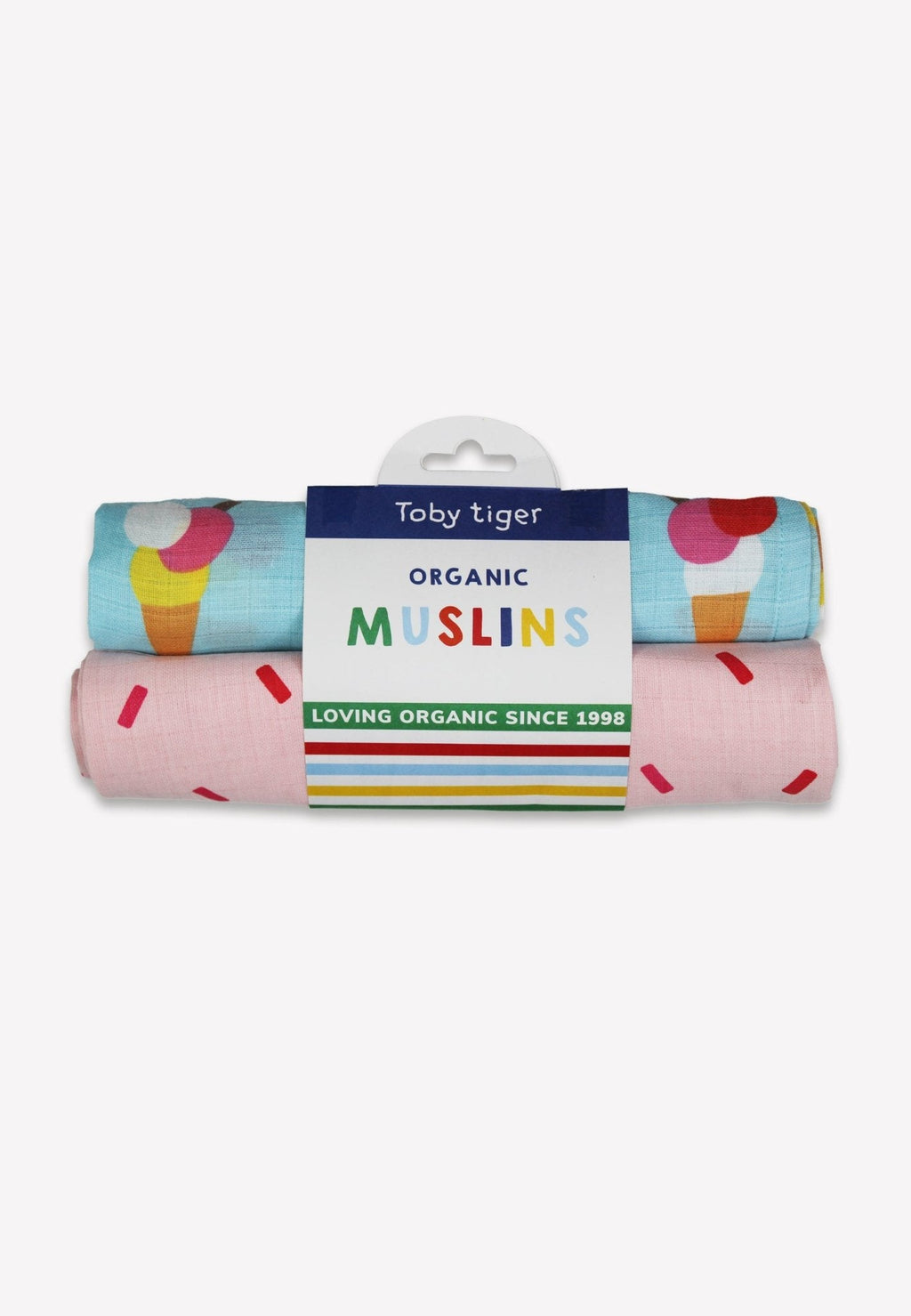 Organic Ice Cream Cones Print Muslins 2 Pack