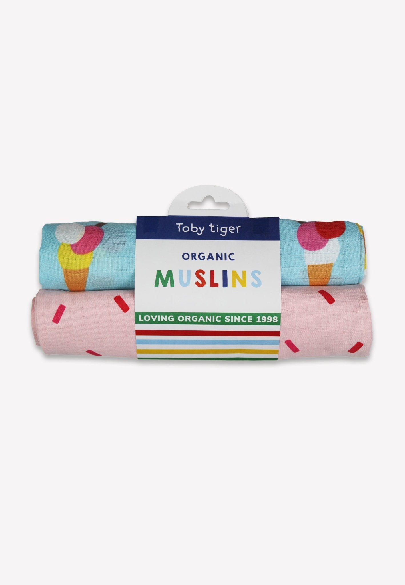 Organic Ice Cream Cones Print Muslins 2 Pack