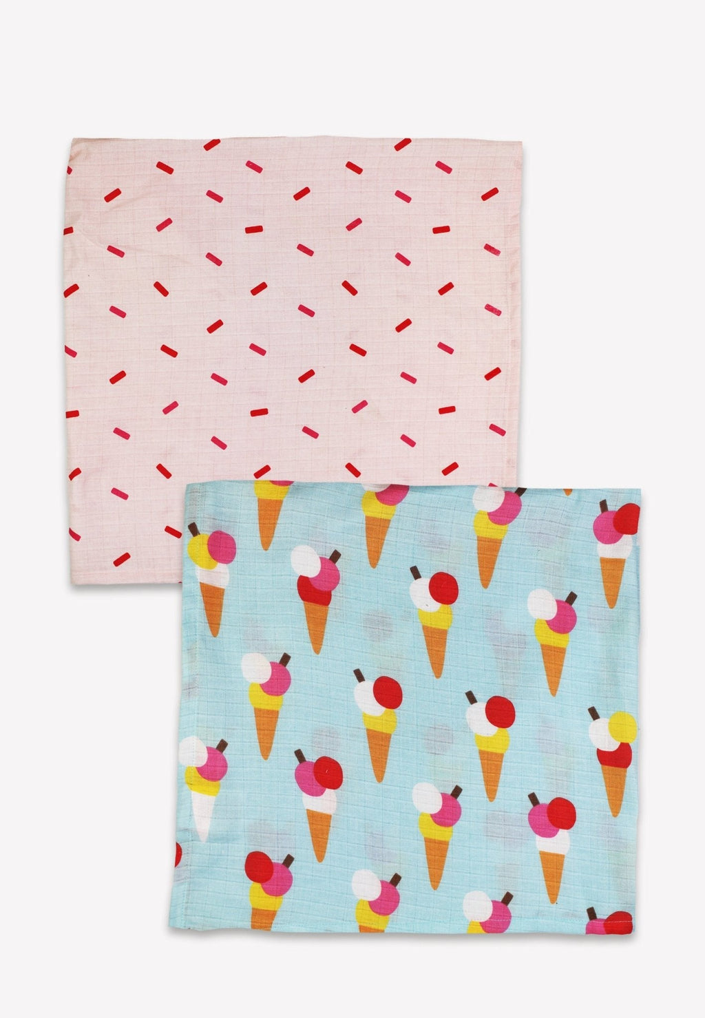 Organic Ice Cream Cones Print Muslins 2 Pack