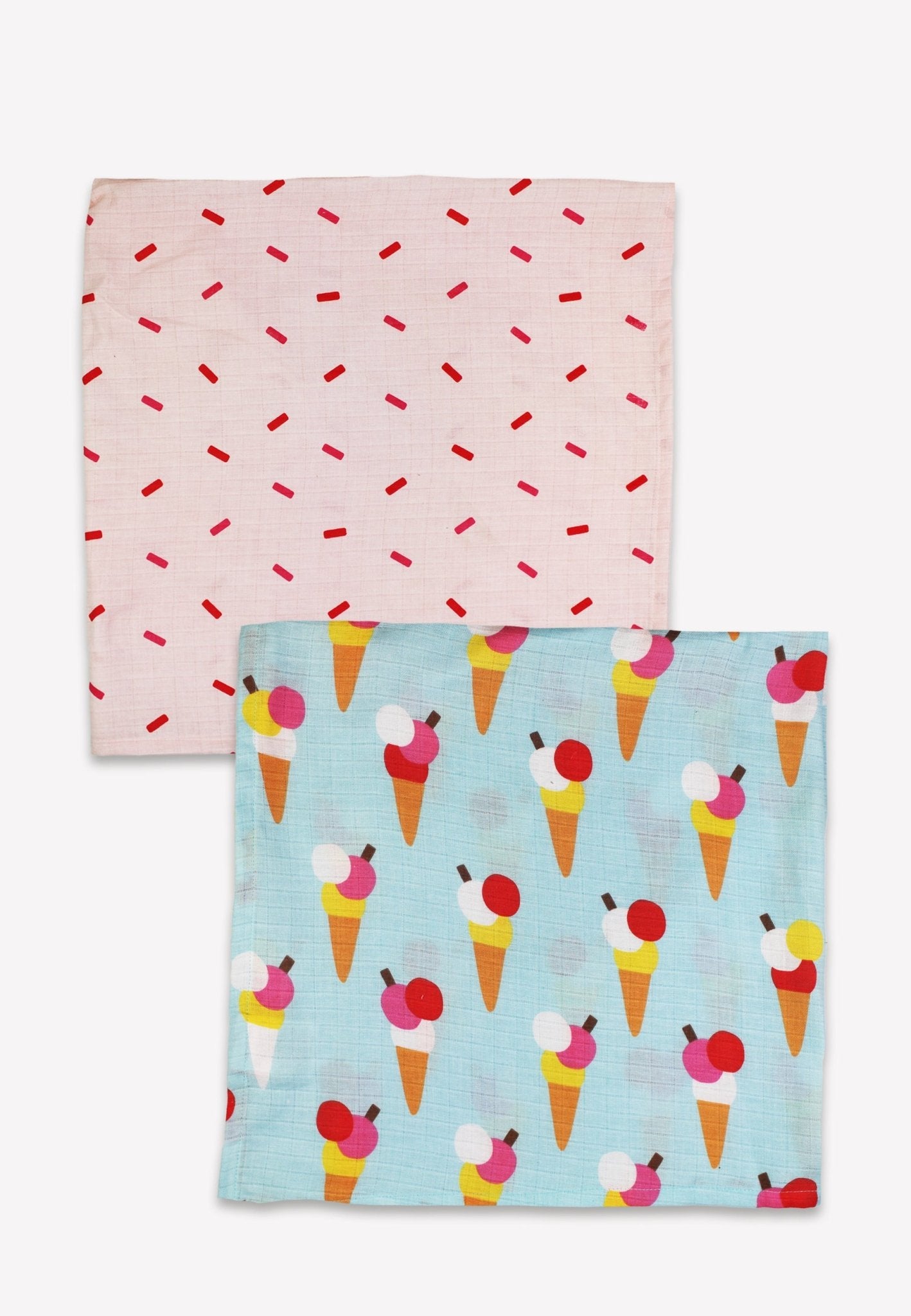 Organic Ice Cream Cones Print Muslins 2 Pack