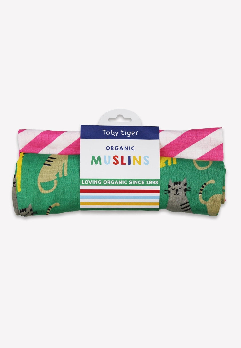 Organic Kitten Print Muslin 2 Pack