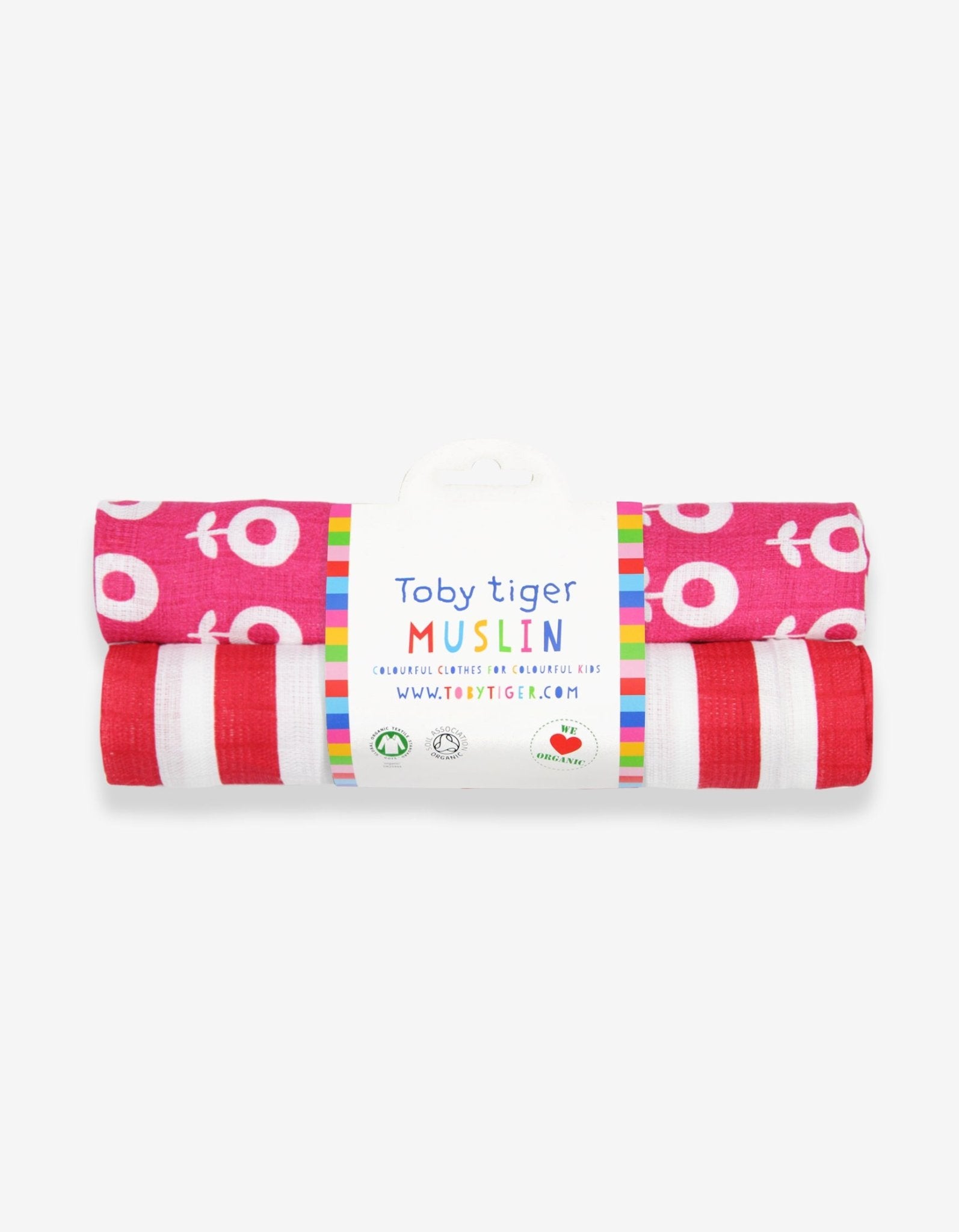 Organic Pop Flower Muslin Cloths Two Pack