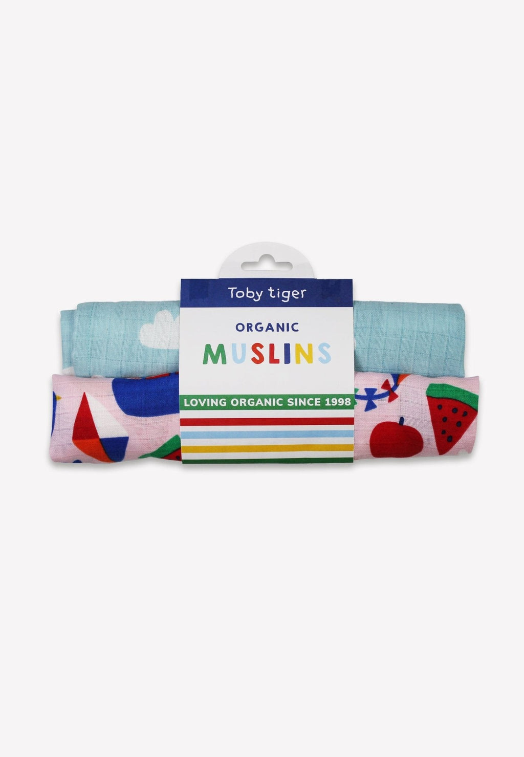 Organic Picnic Print Muslin Cloths 2 Pack