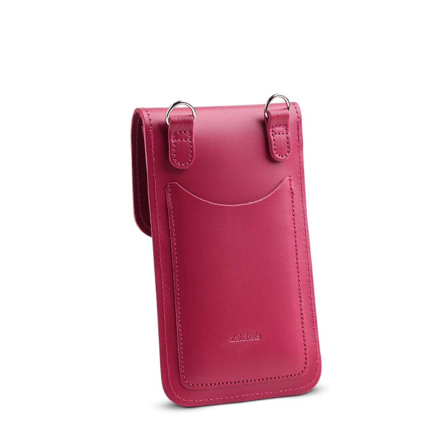 Magenta Handmade Leather Mobile Phone Pouch
