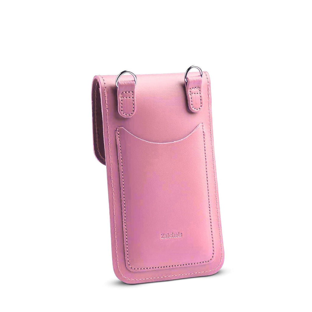 Pastel Violet Handmade Leather Mobile Phone Pouch