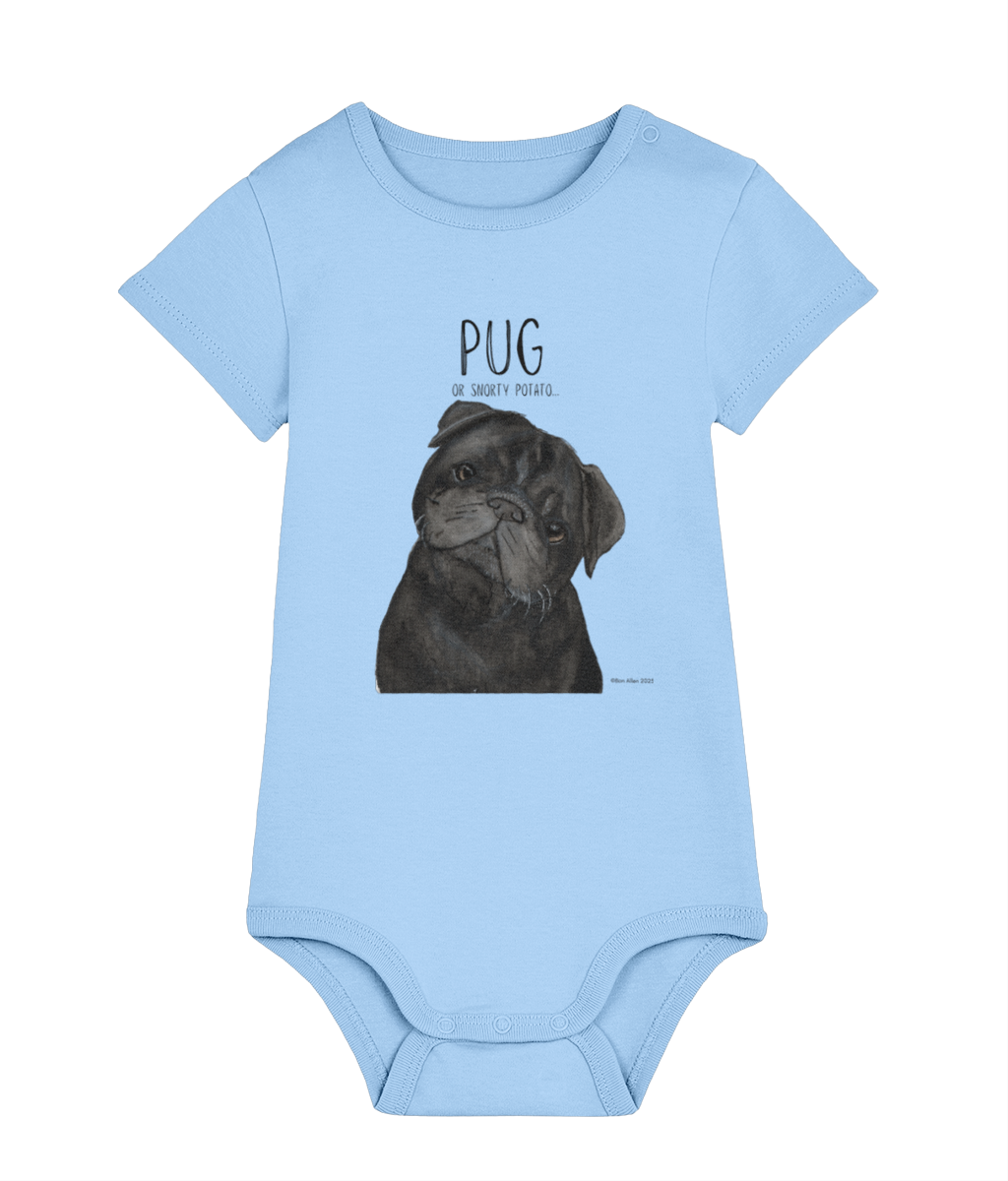 Snorty Potato Baby Bodysuit for Little Pug Lovers