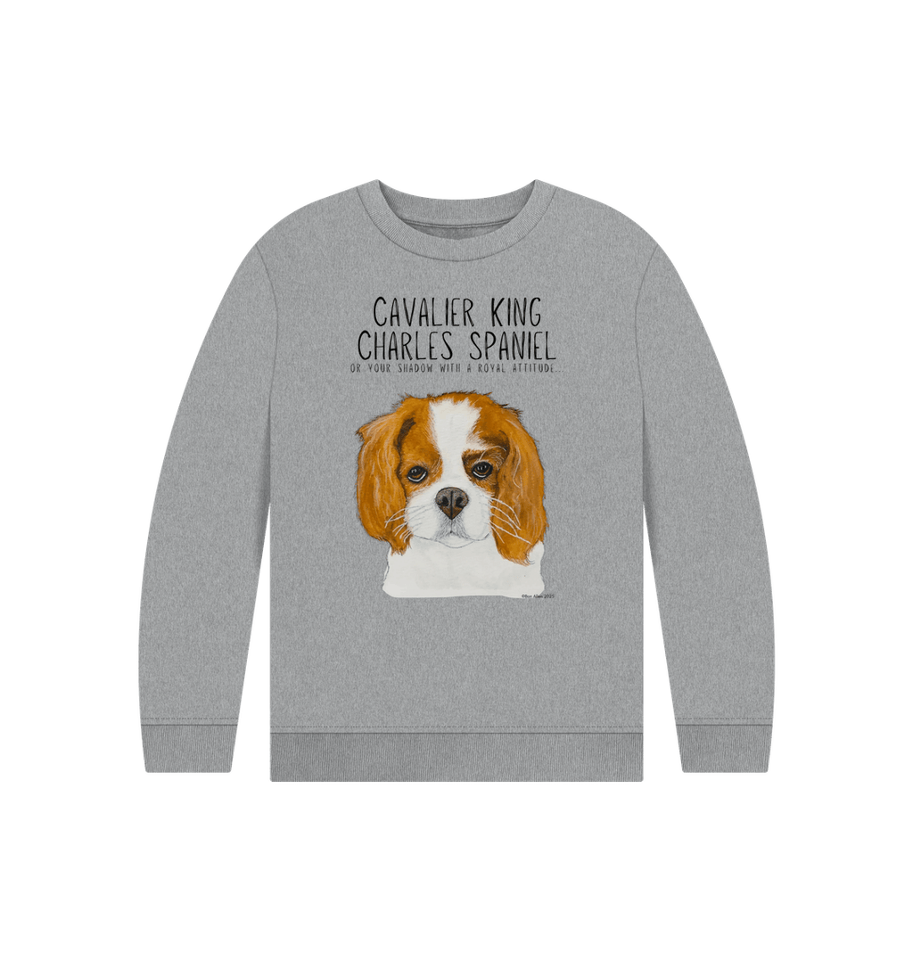 Eco Kids Sweatshirt with Cavalier King Charles Spaniel Print
