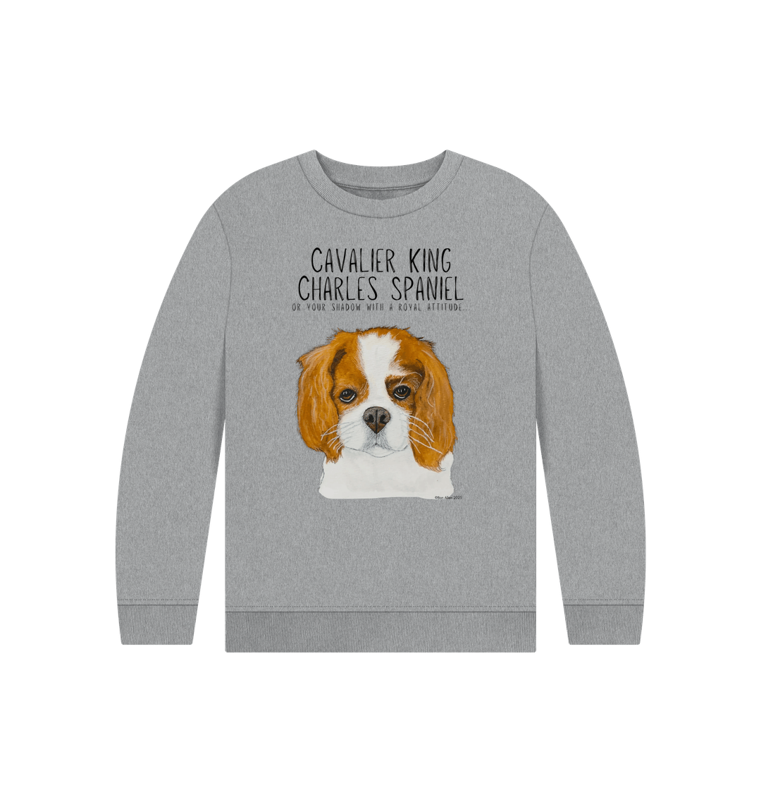 Eco Kids Sweatshirt with Cavalier King Charles Spaniel Print
