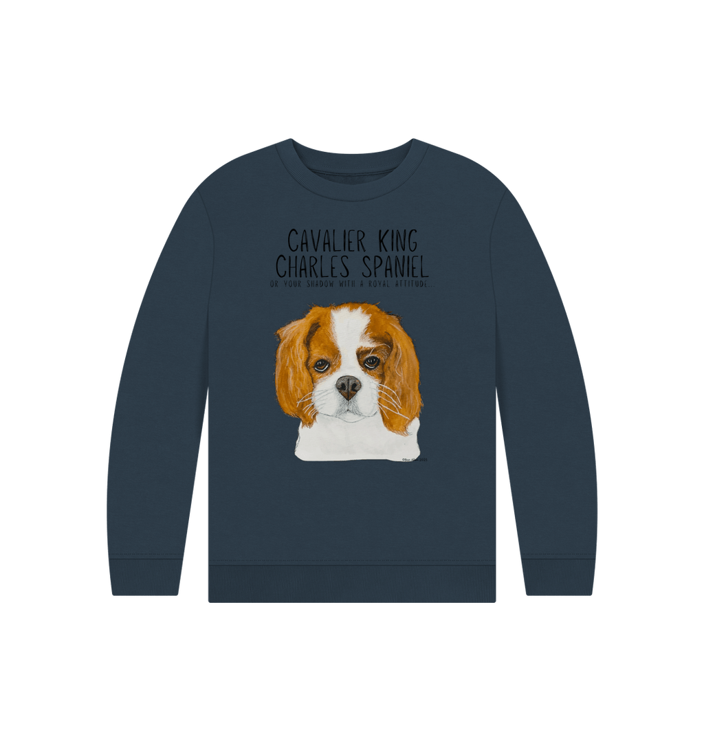 Eco Kids Sweatshirt with Cavalier King Charles Spaniel Print