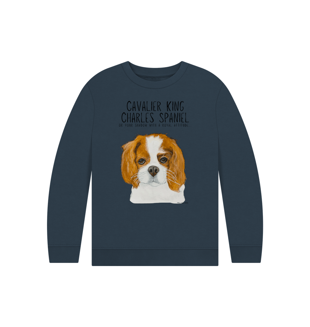 Eco Kids Sweatshirt with Cavalier King Charles Spaniel Print
