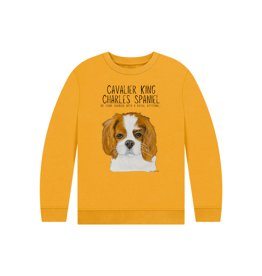 Eco Kids Sweatshirt with Cavalier King Charles Spaniel Print